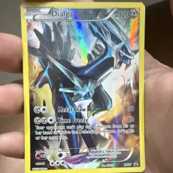 Pokemon TCG Dialga Full Art Promo Holo XY77 XY Basic Metal 120 HP Card - Image 1