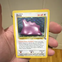 Pokemon Ditto Fossil Holo Rare 50 HP 3/62 1999 English Card - Image 1