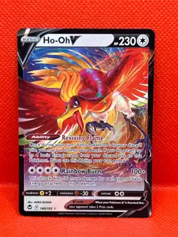 Pokemon Tcg Ho-Oh V 140/195 Holo Rare V Silver Tempest - Image 1