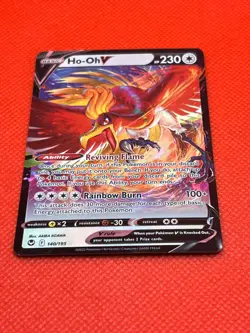 Pokemon Tcg Ho-Oh V 140/195 Holo Rare V Silver Tempest - Image 2