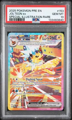 2025 POKEMON PRE EN-PRISMATIC EVOLUTIONS #153 JOLTEON EX PSA 10 - Image 1