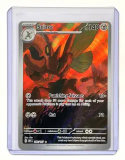 Pokemon Scizor Full Art Holo Illustration Rare 205/197 Obsidian Flames Miscut - Image 1