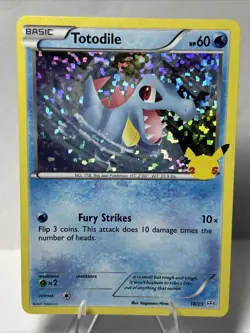 Pokemon TCG Totodile 18/25 Confetti Holo McDonald's 2021 NM 25th Anniversary - Image 1