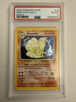 Pokemon TCG Ninetales 13/130 Base Set 2 Holo Rare PSA 6 - Image 1