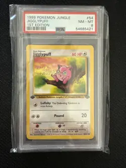 Pokemon 1999 1st Edition Jungle set Jigglypuff #54 PSA 8 - Image 1