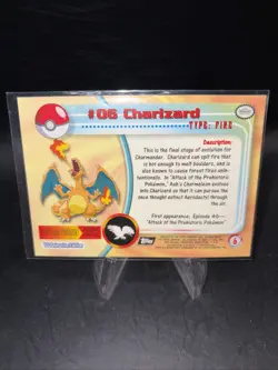 1999 Topps Pokemon TCG Charizard - #06 - Non-Holo - TV Series 1 Black Logo - Image 2
