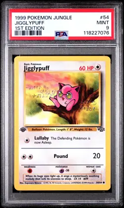 1999 Pokemon Jungle Jigglypuff 1st Edition PSA 9 #54 - Image 1