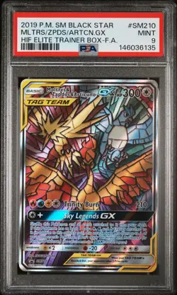 2019 Pokemon Black Star Promo Articuno Moltres Zapdos PSA 9 SM210 - Image 1