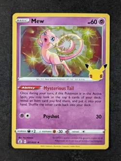 2021 Pokemon MEW #011/025 Sword & Shield Celebrations Holo Rare ENG - Image 1