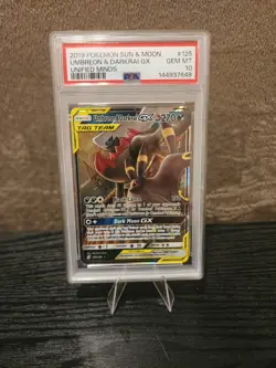 2019 POKEMON SUN & MOON UNIFIED MINDS #125 UMBREON & DARKRAI GX PSA 10 - Image 1