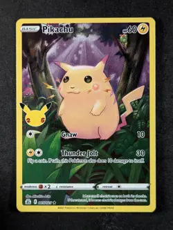 2021 Pokemon PIKACHU #005/025 Sword & Shield Celebrations Holo Rare ENG A - Image 1