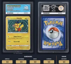 Special Delivery Pikachu SWSH074 Pokemon Center Promo ACE 10 GEM MINT💎 PERF SUB - Image 3