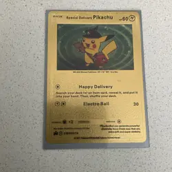 Special Delivery Pikachu Gold Foil Pokemon Card Promo SWSH074 - Image 1