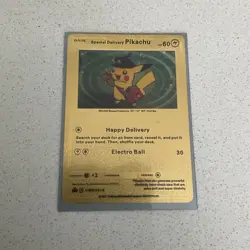 Special Delivery Pikachu Gold Foil Pokemon Card Promo SWSH074 - Image 3
