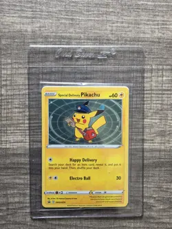 Pokemon Center Special Delivery Pikachu SWSH074 Sealed Promo Card - Image 1