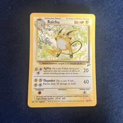 POKEMON RAICHU HOLOGRAPHIC CARD 16/130 BASE SET 2 2000 - Image 1