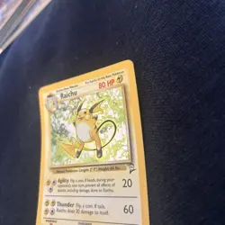 POKEMON RAICHU HOLOGRAPHIC CARD 16/130 BASE SET 2 2000 - Image 3