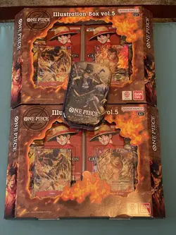 Lot of 2 One Piece Card Game Illustration Box Volume 5 BRAND NEW 1 Op13 Mini Tin - Image 1