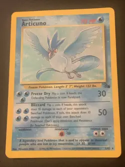 1999 Pokemon Card TCG Articuno 2/62 Fossil Holographic Rare Very Lightly Played - Image 1