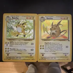 Pokemon TCG Raichu Base Set & Base Set & Fossil 2 2 Cards Regular 1999 English - Image 1