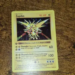 Zapdos 1st Edition Holo Base Set (Shadowless) Basic 90 HP 016/102 Pokemon Card - Image 1