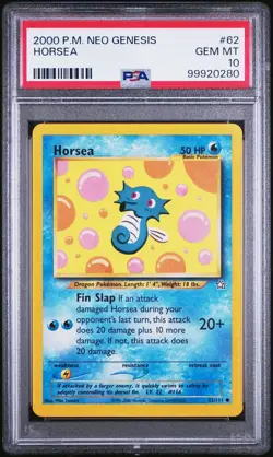 2000 Pokemon Neo Genesis # 62 Horsea PSA 10 Card GEM MINT! Trusted Seller! - Image 1