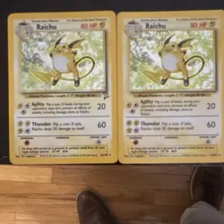 Pokemon TCG Raichu Base Set 1 &2 Cards 14/102 Regular 1999 English - Image 1