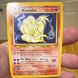 Pokemon Ninetales Base Set Holo Rare 80 HP 12/102 1999 English Card - Image 1