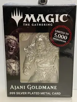 Magic The Gathering Ajani Goldmane Silver Plated Metal Card Limited Edition - Image 1