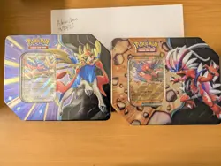 Pokemon Slashing Legends Zacian & Koraidon Tin Set of Two- Factory Sealed Tins - Image 1
