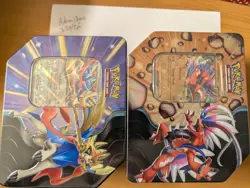 Pokemon Slashing Legends Zacian & Koraidon Tin Set of Two- Factory Sealed Tins - Image 3