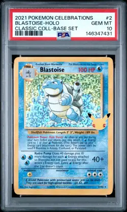 PSA 10 Celebrations Blastoise Holo Classic Collection #2 Pokemon 2021 - Image 1