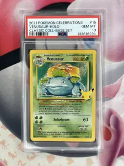 2021 Pokemon Celebrations Classic Collection #15 Venusaur-Holo PSA 10 - Image 1