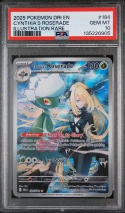 2025 POKEMON DRI EN-DESTINED RIVALS ILLUSTRATION RARE CYNTHIA'S ROSERADE PSA 10 - Image 1