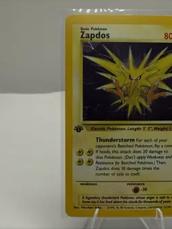 1st Edition Zapdos 15/62 Base Set Rare NM WOTC 1999 Pokemon Clean - Image 3