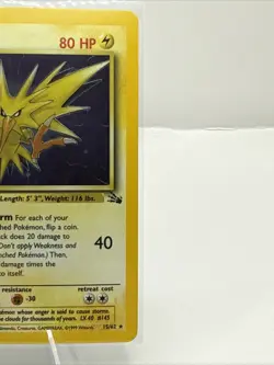 1st Edition Zapdos 15/62 Base Set Rare NM WOTC 1999 Pokemon Clean - Image 4