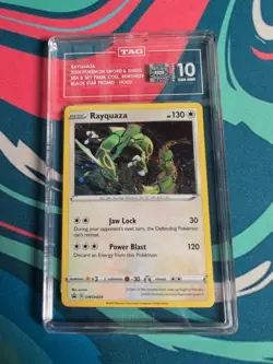 2020 Pokemon SWSH029 Rayquaza Black Star Promo Cosmos Holo TAG 10 Gem Mint - Image 1
