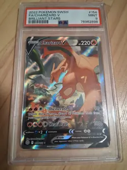 Charizard V Alternate Art Full Art PSA 9 Pokemon Brilliant Stars 154/172 - Image 1