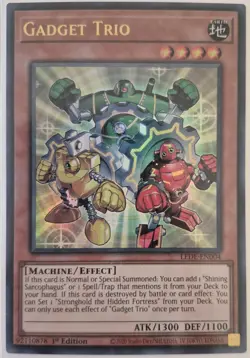 YuGiOh Gadget Trio Ultra Rare 1st Edition LEDE-EN004 - Image 1