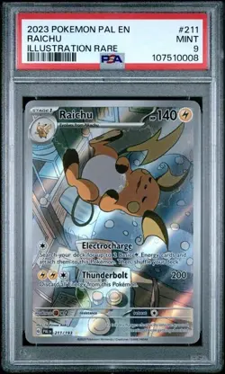 Pokemon Paldea Evolved Raichu Holo Illustration Card 211/193 PSA 9 Mint REGRADE - Image 1
