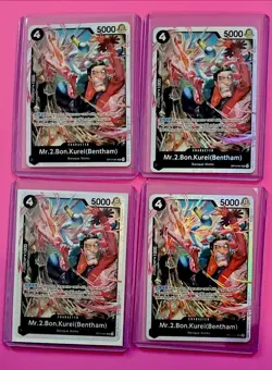 4x Mr. 2 Bon Kurei (Bentham) OP14-091 SR ENGLISH 4 Card playset - Image 1