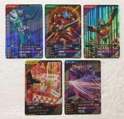 Lot of 5 Japanese Kamen Rider Battle: GANBA LEGENDS Super Rare Card Set - Image 1