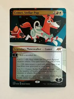 MTG Comet, Stellar Pup Borderless UNF 275 Foil M Near Mint - Image 1