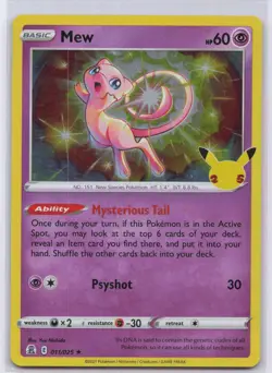 Mew 011/025 Holo Rare Celebrations Pokemon Lightly Played - Image 1