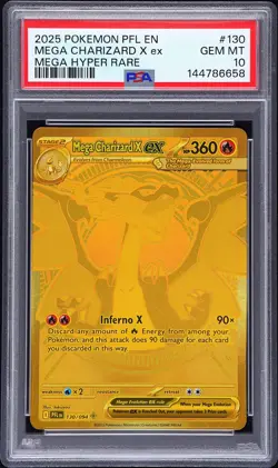 2025 POKEMON PFL EN-PHANTASMAL FLAMES MEGA HYPER RARE MEGA CHARIZARD X EX PSA 10 - Image 1