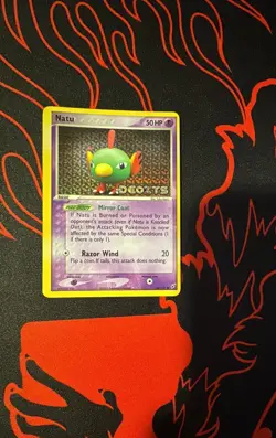 Pokemon Natu EX Deoxys #38/107 Stamped Holo LP MISPRINT BORDER** - Image 1