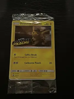 DETECTIVE PIKACHU SM190 PROMO STAMPED RARE POKEMON HOLO SEALED NM - Image 1