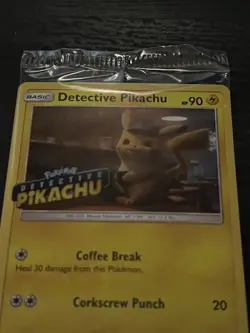 DETECTIVE PIKACHU SM190 PROMO STAMPED RARE POKEMON HOLO SEALED NM - Image 5