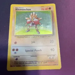Pokemon TCG: Base Set Hitmonchan 7/102 Holo Rare HP Damage - Image 1