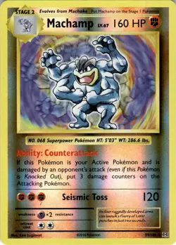 2016 Pokemon XY - Evolutions TCG Reverse Rare Holo NM-MT Machamp #59 - Image 1